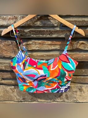 Mimi Flamingo Ellis Midkini Radiant Floral Colorful Print Swim Top
